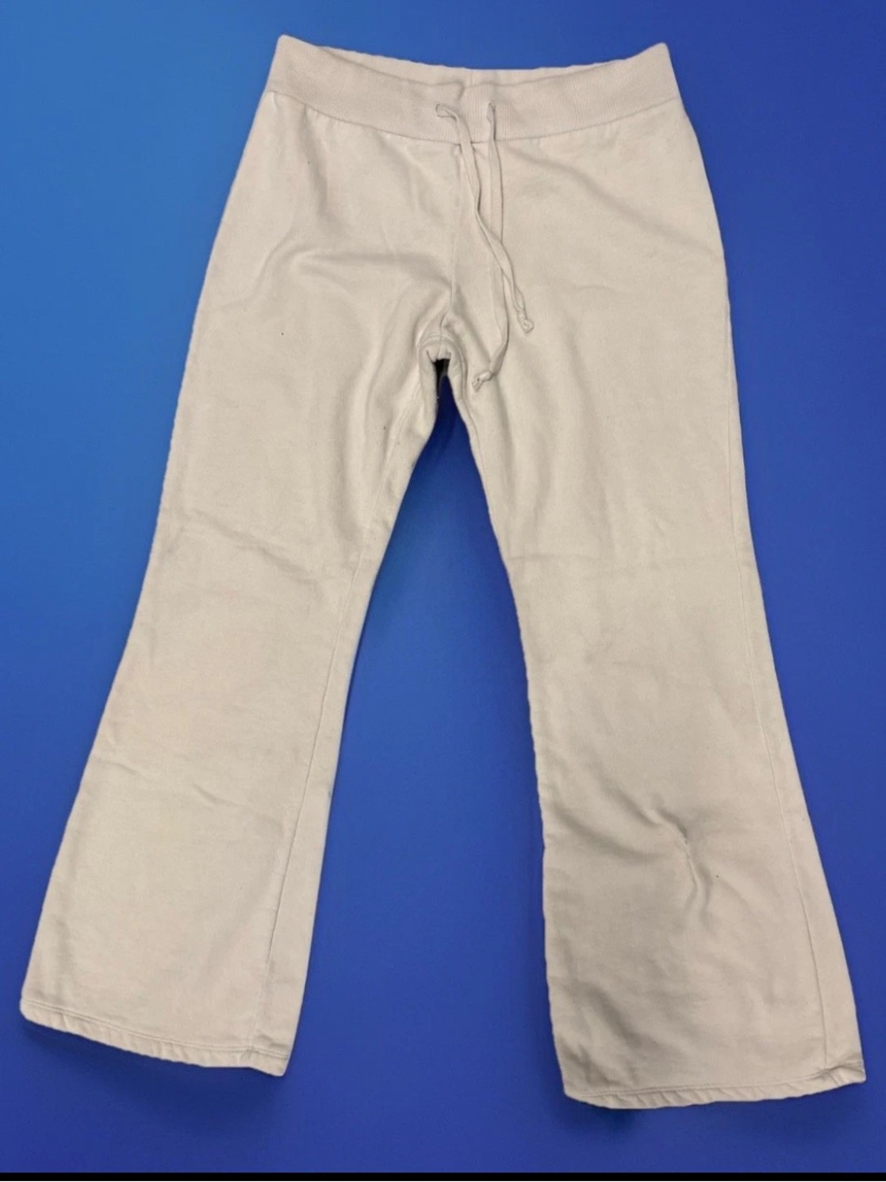 John Galt Brandy Melville Y2K Low Rise Flare Leg White Sweat Pants One Size